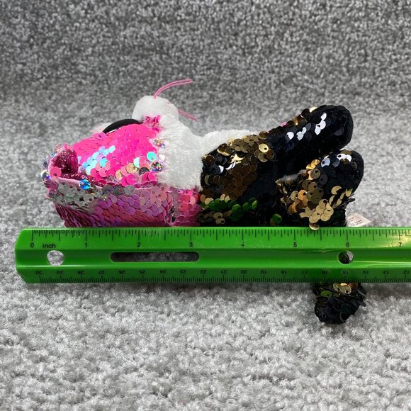 Ty Flippables Malibu Cat Plush 6" Limited Edition Sequin Pink/Black/White - Picture 8 of 16